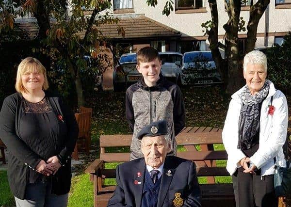 Four generations of the Boyce family, RAF veteran Billy (centre), who is marking his 100th birthday on November 7, daughter Betty Stewart (right), granddaughter Joanne Macfarlane and great grandson Joshua Macfarlane.