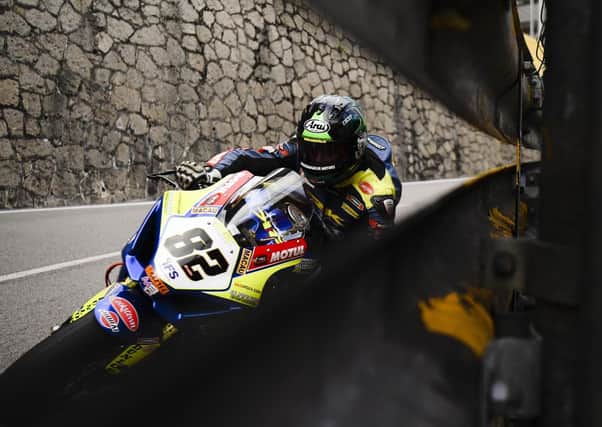 Irishman Derek Sheils on the Burrows Engineering/RK Racing Suzuki at the 2019 Macau Grand Prix.