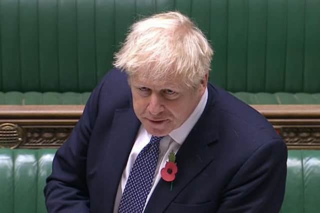 Prime Minister Boris Johnson speaks during Prime Minister's Questions in the House of Commons on Wednesday November 4, 2020. Photo: House of Commons/PA Wire