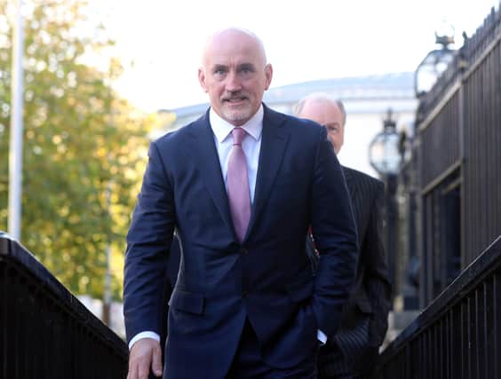 Barry McGuigan arrives at the High Court