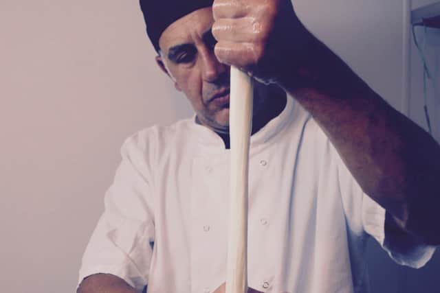 David Thani making Sardinian mozzarella in east Belfast