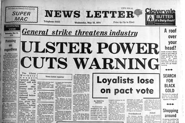 The worsening impact of the strike  in May 1975 led to power cuts, as reported in the News Letter of May 15 1974
 above