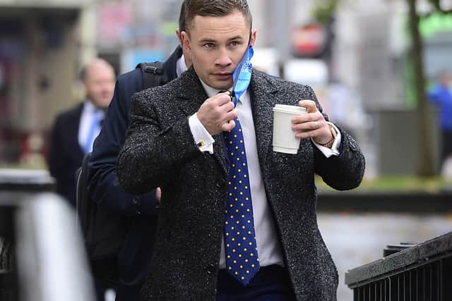 Carl Frampton arrives at the High Court
