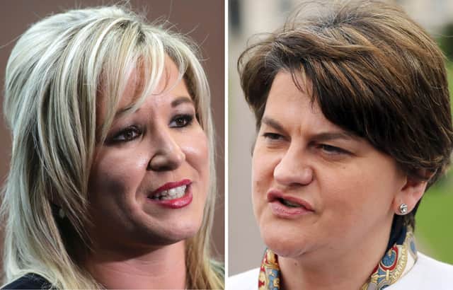 Deputy First Minister Michelle O'Neill (left) and First Minister Arlene Foster