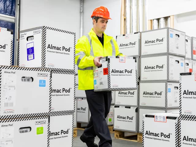The ‘Almac Pod’ is critical to keeping the vaccine at steady sub-zero temperatures as it is moved across the globe.