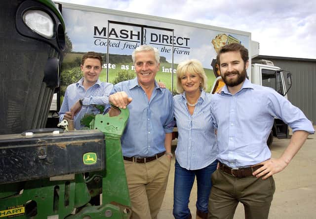 The multi-award winning Mash Direct family team: Lance, Martin, Tracy and Jack Hamilton