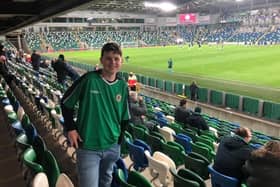 Ben McKittrick at Windsor Park for Thursday night's play off game