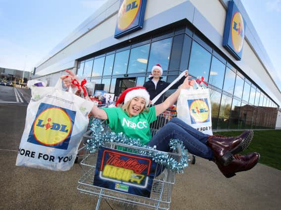 Pictured launching the campaign is Joanne McMaster, Supporter Fundraising Manager at NSPCC Northern Ireland and Gordon Cruikshanks, Head of Sales Operations at Lidl Northern Ireland