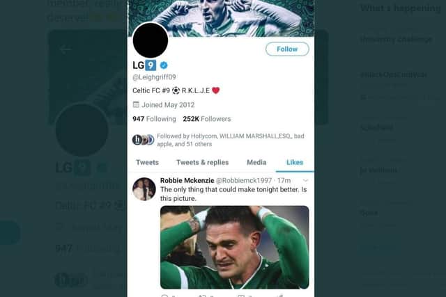 Leigh Griffiths Twitter account