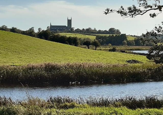 The view from Inch Abbey, Downpatrick, Co Down, over the Quoile River to St Patrick’s Cathedral. Picture: Darryl Armitage