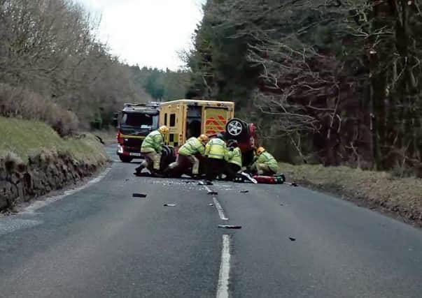 Emergency services at work following an accident