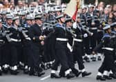 Sailors attending a service to mark the centenary of the Battle of Jutland at St Magnus Cathedral in Kirkwall, Orkney, in May 2016. Picture: Jeff J Mitchell/PA Wire
