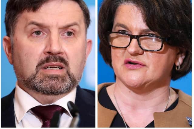 Health Minister Robin Swann and First Minister Arlene Foster.