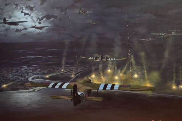 Commemorative Painting of Bill Eames' Plane on D-Day by David Briggs