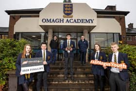 Representing Omagh Academy in the 2020-2021 ABP Angus Youth Challenge Final are Jill Liggett, Joshua Keys, Alister Crawford,  Tori Robson and James Fleming. They are pictured with William Delany, Northern Irish Angus Producer Group and Liam McCarthy of ABP