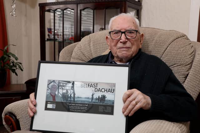 Teddy Dixon photographed in March 2020 at his home in East Belfast as he turned 100.
Photo: Laura Davison/Pacemaker Press