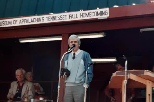 Speaking at the Museum of Appalachia in 1994