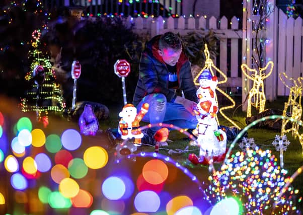 Jordan Christie from Ballybogey at his home which has been decorated for Christmas in aid of NI Childrens Hospice.Pic Steven McAuley/McAuley Multimedia