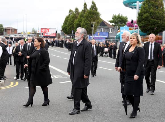 Several senior Sinn Fein members attended the Bobby Storey funeral