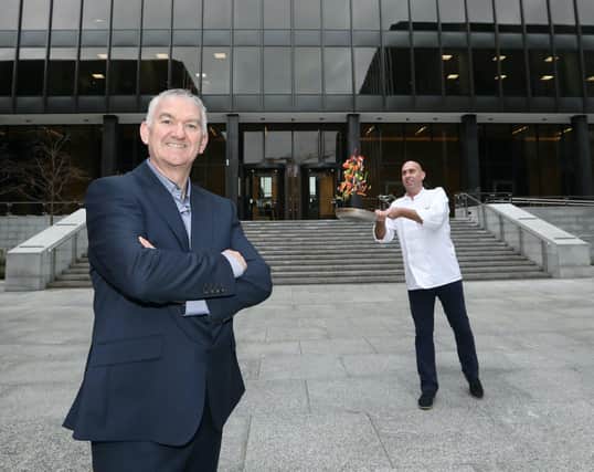 Mount Charles adds to Government contract wins in Dublin Terry Woods, Commercial Director, Mount Charles and Darren Curran, Executive Development Chef outside Miesian Plaza on Baggot Street, Dublin