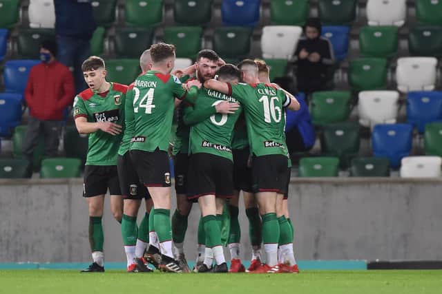 Robbie McDaid's late goal looked to have won it for Glentoran
