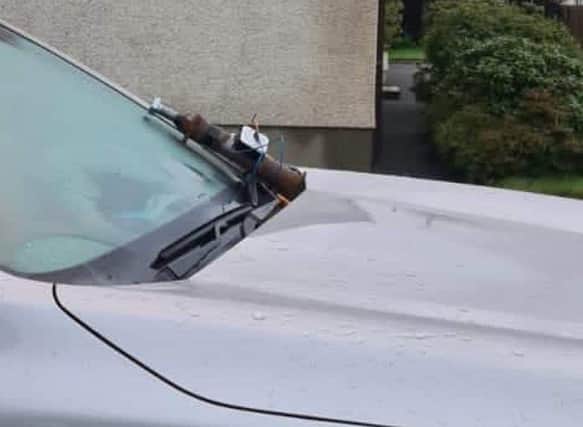 26/11/20 MCAULEY MULTIMEDIA...The devices which were left on vehicles in Dervock today.Pic McAuley Multimedia