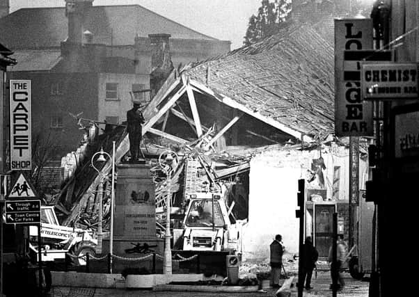 The aftermath of the 1987 IRA bomb massacre at Enniskillen. Relatives of those smothered under the rubble there or burned alive in La Mon, or blown to pieces on Bloody Friday will look at the attention paid to the Finucane case and conclude that some victims are more equal than others