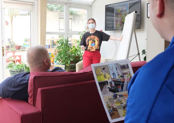 The comic project at Gray’s Court was managed by Zoe Gray, a support worker from the Presbyterian Church in Ireland