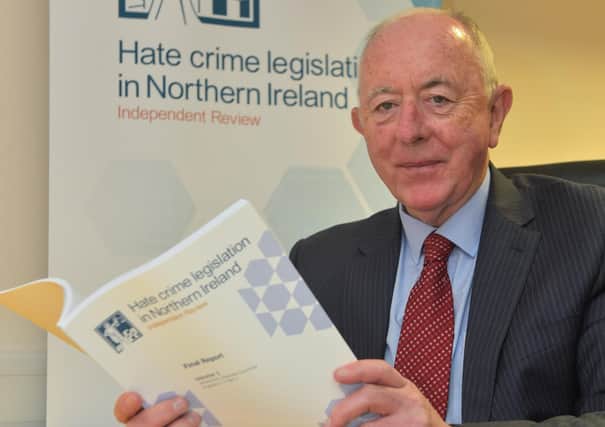 Judge Desmond Marrinan has presented his review of Hate Crime Legislation in Northern Ireland to Justice Minister Naomi Long. 
The review began in June 2019 to find better ways to deal with hate crime in Northern Ireland. Photo by Simon Graham Photography.