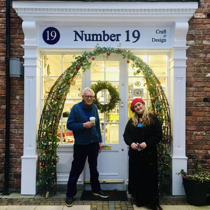Number 19 Craft Collective members Tom Agnew and Edel MacBride outside their premises in the Craft Village