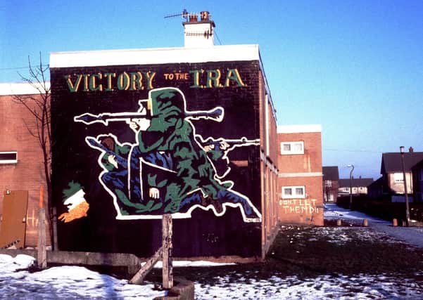 An IRA mural of the 1980s; it has long been alleged that the Irish government covertly provided support for the PIRA in its very early days