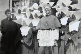 Pictured centre is Dr Daniel Cohalan, Bishop of Cork and Ross, with Sisters of Charity from Kinsale, Co Cork, and the Reverend Patrick MacSwiney CC, MA. Picture: Wikimedia Commons
