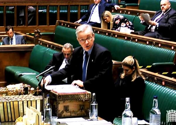 Michael Gove addressing the Commons today