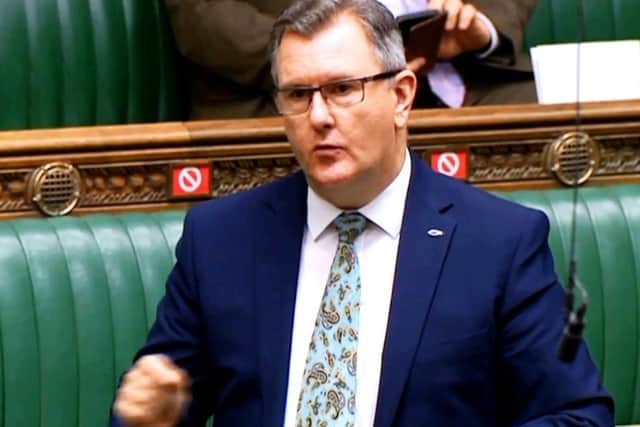 Sir Jeffrey Donaldson in the Commons today