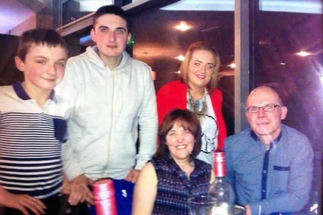 Mark with his brother Paul, sister Aideen and mum and dad Felicity and Mervyn