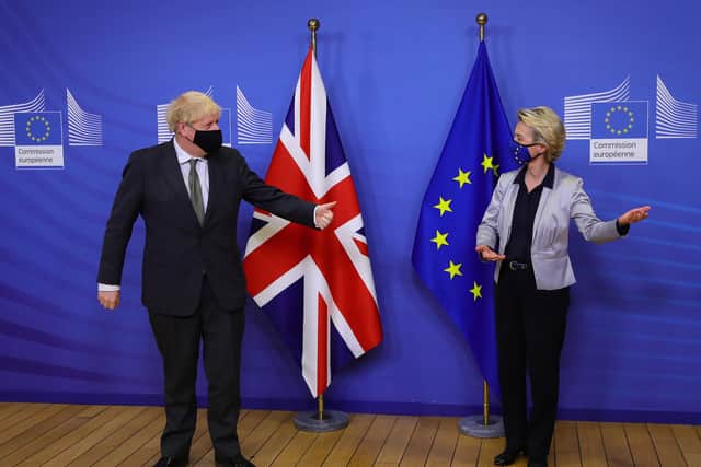 Prime Minister Boris Johnson in Brussels, Belgium, for a dinner with European Commission president Ursula von der Leyen on Wednesday evening.
