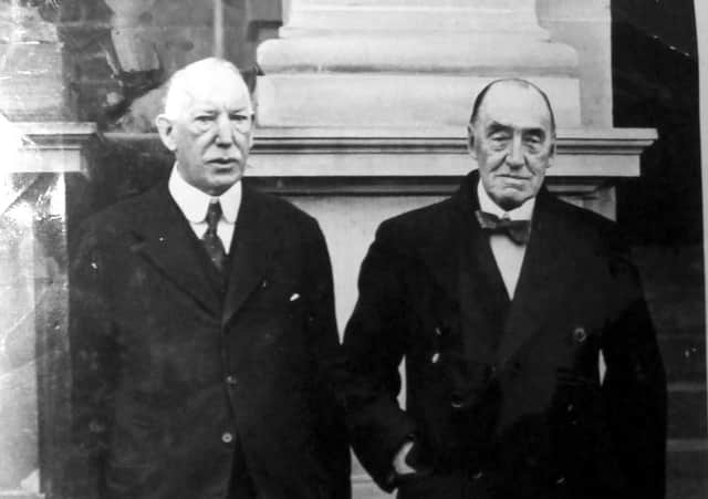The Ulster Unionist leaders James Craig and Edward Carson. Over 96% of Protestants backed unionism 100 years ago as an act of self-determination (and as we can see by the absence of unionist culture in the ROI, self-preservation)