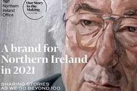 The image of Seamus Heaney being used to mark 100  years since the creation of Northern Irelrand