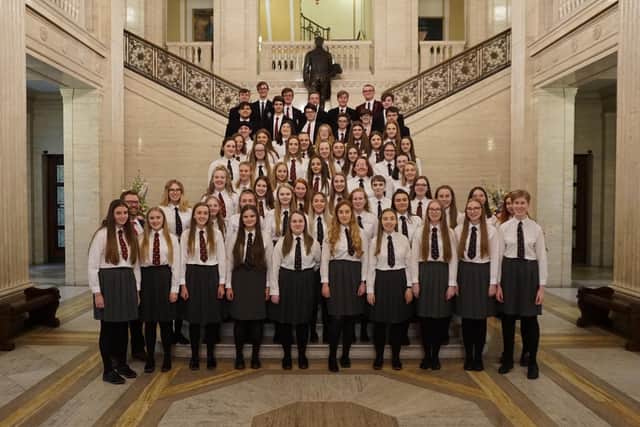 Carrickfergus Grammar School choir at Stormont.