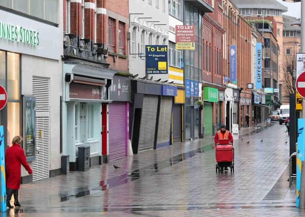 Belfast city centre in November 2020. Retailers have been in crisis due to the coronavirus restrictions. Photo: PressEye