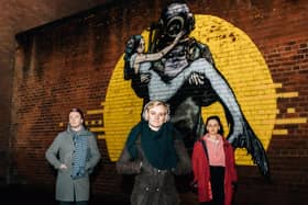 Pictured at 'Deep Love' by ADW at Dunbar Street, Belfast L-R Colm G Doran, Anna Lecky,  Adele Gribbon Photography by Simon Hutchinson