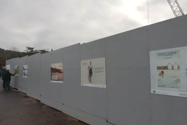 History on the Hoardings.  Panels along Bangor's Brompton Road site