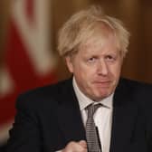 Prime Minister Boris Johnson during a media briefing on coronavirus (COVID-19) in Downing Street, London.