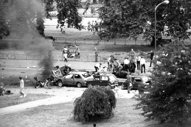 The aftermath of the 1982 Hyde Park bombing. Photo: PA/PA Wire