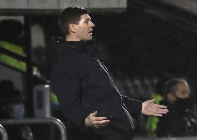 Rangers manager Steven Gerrard reacts on the touchline during the Betfred Cup, Quarter Final at St Mirren Park, Paisley.