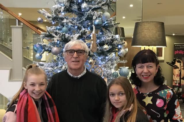 Andrea Watt and children with her father Jim Whiteside at Holywood Golf Club last Christmas