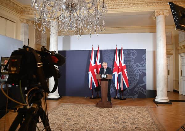 Prime Minister Boris Johnson during a media briefing in Downing Street, London, on Christmas Eve on the agreement of a post-Brexit trade deal. Photo: Paul Grover/Daily Telegraph/PA Wire