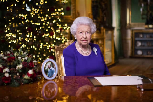 The Queen gives her Christmas broadcast in Windsor Castle, Berkshire.