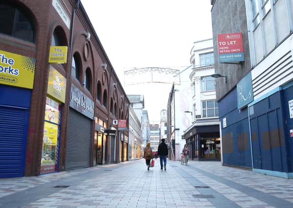 Belfast city centre earlier this month before shops reopened. Now shops will be closing again, including all shops after 8pm