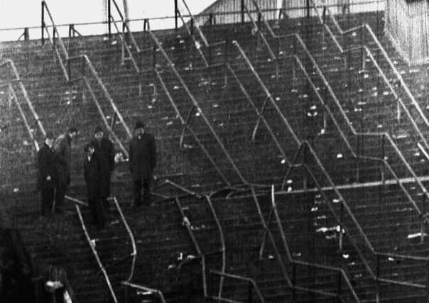 The terracing at Ibrox Stadium on which 66 fans died on January 2 1971. Graham Walker was at the game and  believes his decision to leave from a different part of the terracing could have saved his life